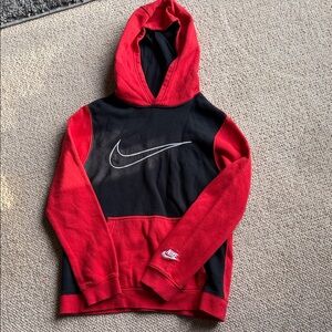 Nike Black and Red Pullover Hoodie-large